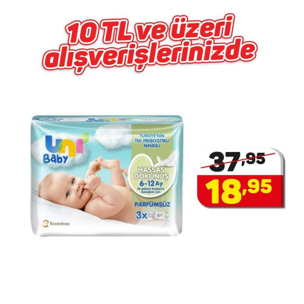 Uni Baby Wet Towels Sensitive Touch 3x52 Pcs