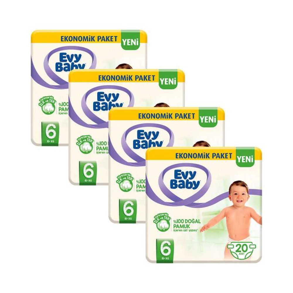 Evy Baby Diaper No:6 XL Economic Package 4x20 Pieces