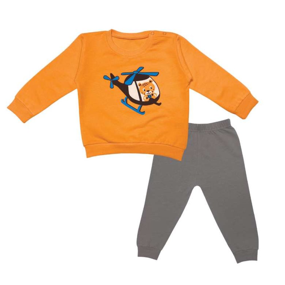 Silk & Blue Baby Boy Sweatshirt-Sweatpants Set