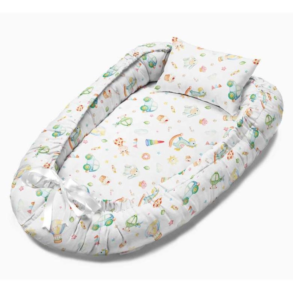 Mother Side Baby Bed White Orange