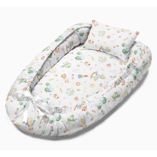 Mother Side Baby Bed White Orange