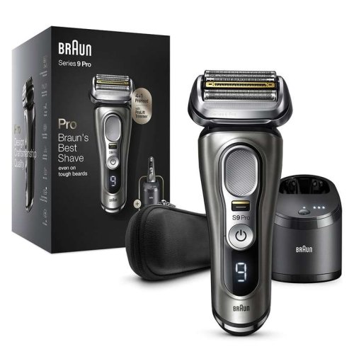 Braun Series 9 Pro 9465CC Shaver, Wet&Dry Use + Clean&Charge + Leather Travel Case