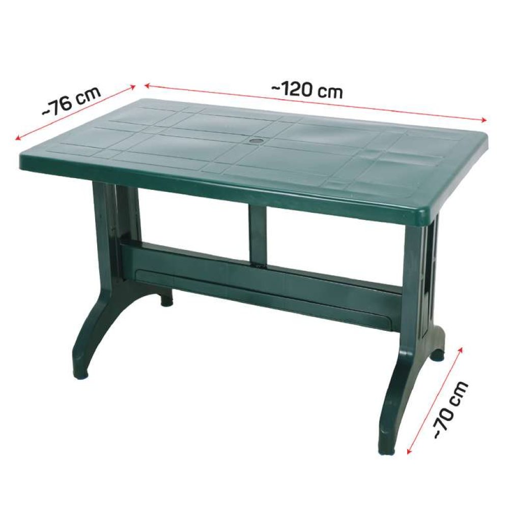 Plastic Leg Table 70X120X76 Cm Green