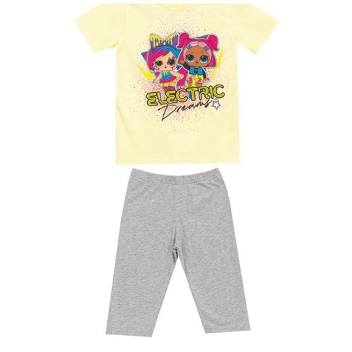 Girl's Short Sleeve T-Shirt Leggings Suit Yellow