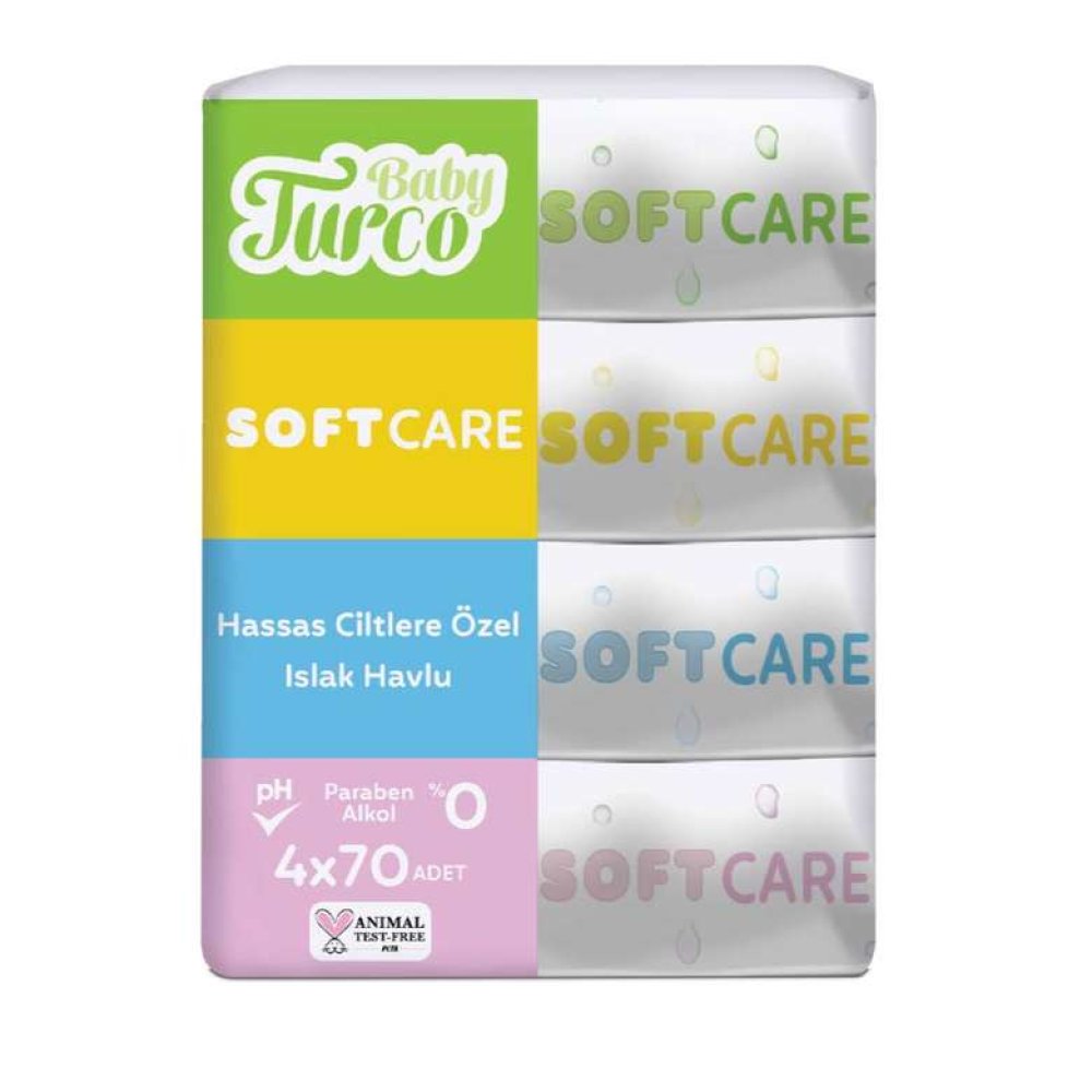 Baby Turco Softcare Wet Towels 4x70 Pcs
