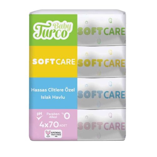 Baby Turco Softcare Wet Towels 4x70 Pcs
