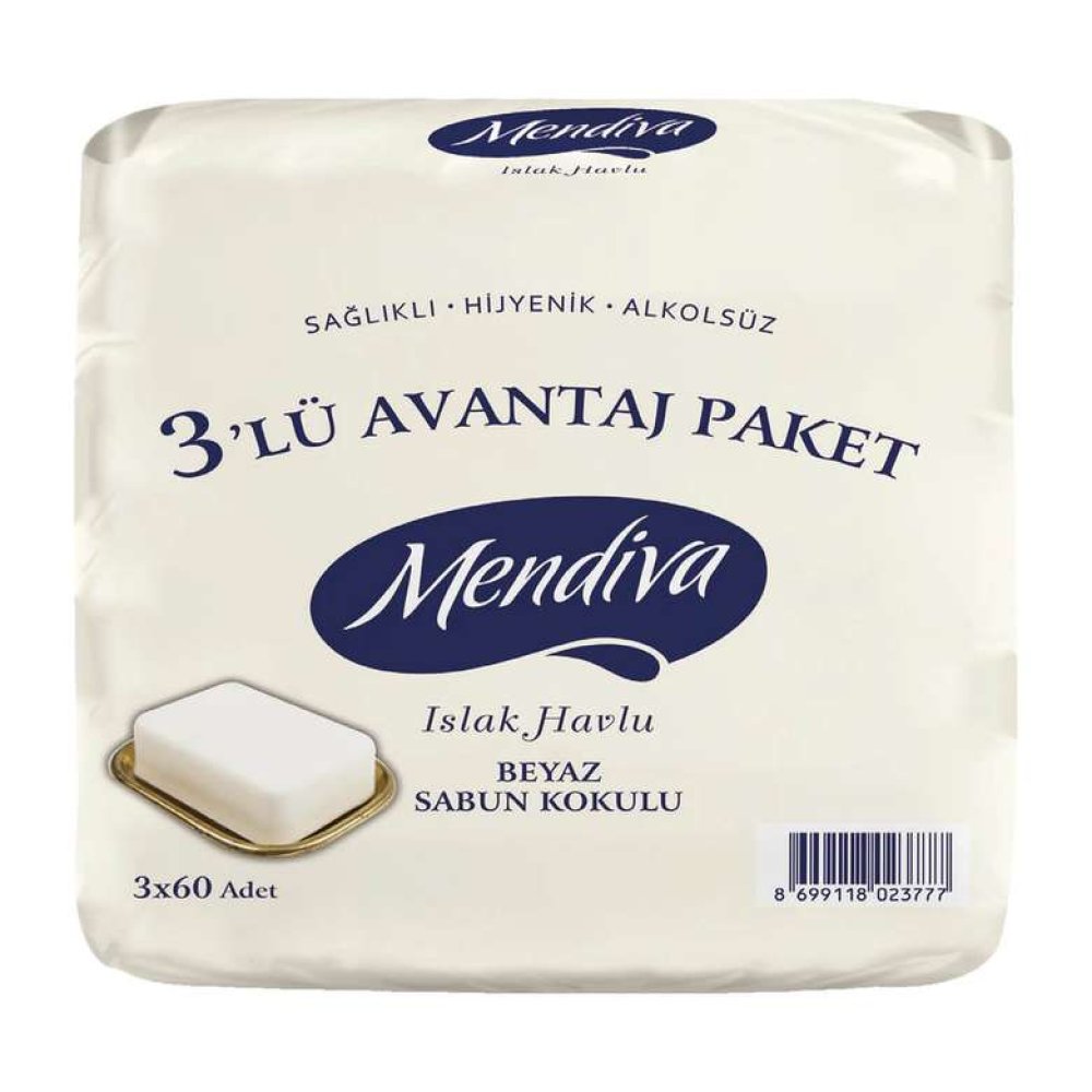 Mendiva Wet Towel Soap Scented 3X60 Cm