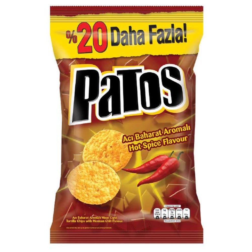 Patos Corn Chips with Hot Spices 167 G