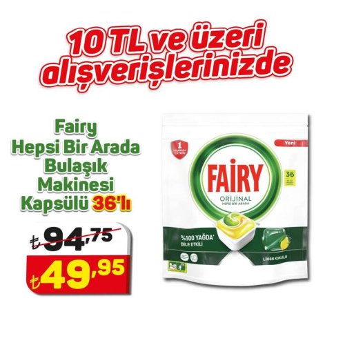 Fairy Dishwasher Capsule All in 1 36 Pieces