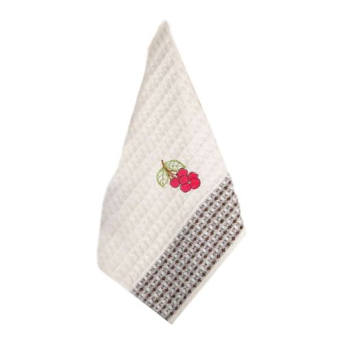 Embroidered Waffle Kitchen Napkin 45x65 Red